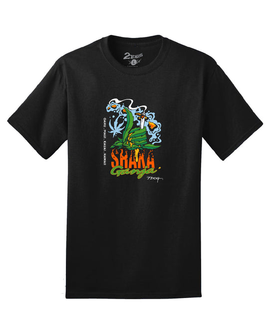 2 Tokes Shaka Ganja tee (black)